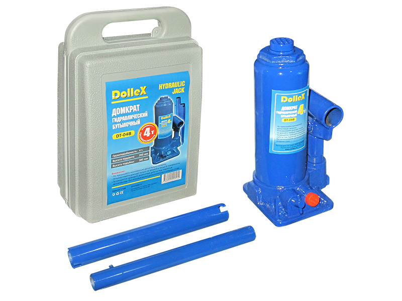 Домкрат гидравлический бутылочный Dollex  (4,0т) 200-380 мм в кейсе/DT-DT-04B