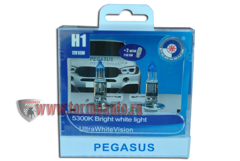 Лампа галогеновая  H1 + габаритная T10 " PEGASUS " 12V55W  (комплект 4шт)