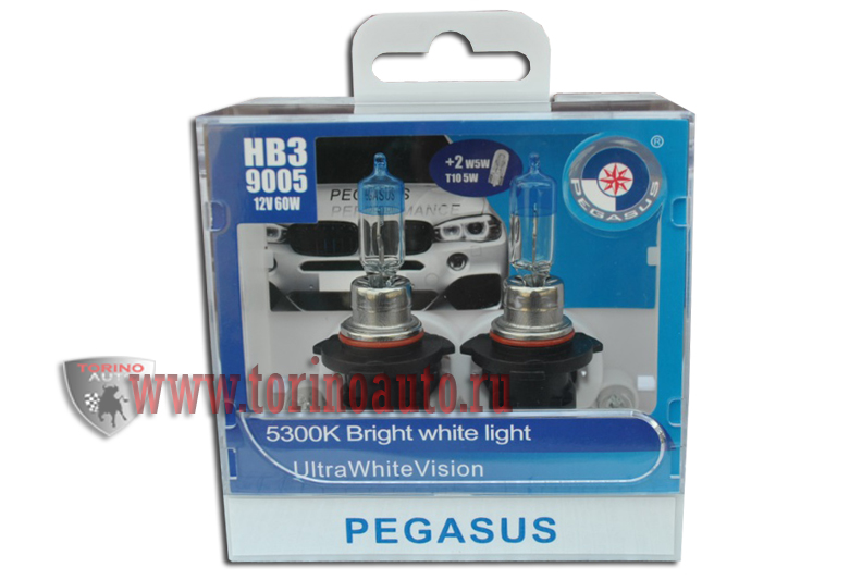 Лампа галогеновая  HB3-9005 +габаритная T10 " PEGASUS " 12V65W  (комплект 4шт)