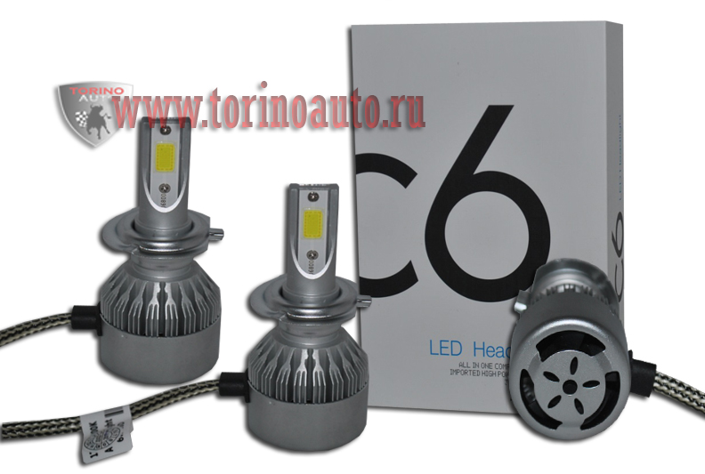 Лампа головного света со светодиодами CREE H7-C6 36W/3800LM 6000K 12V(со встр, вентилятором)