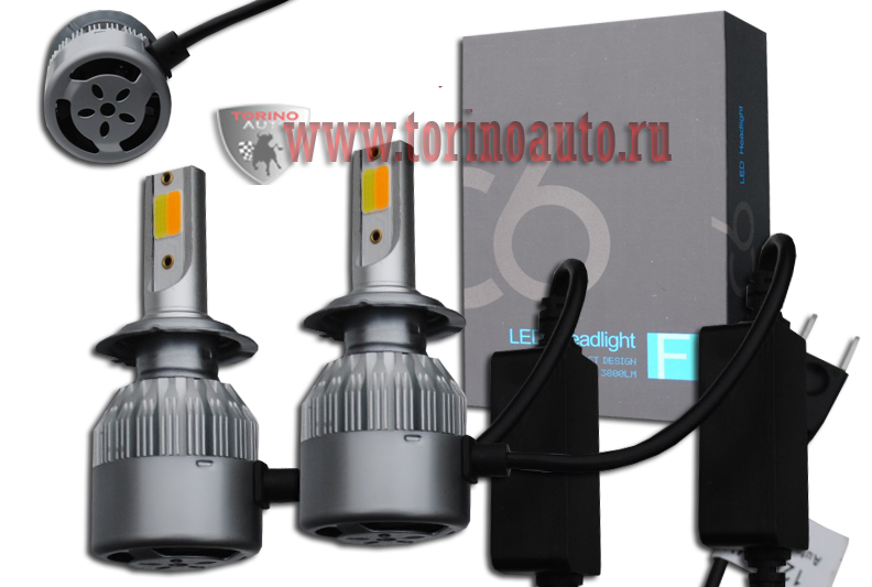 Лампа головного света со светодиодам CREE H1-C6F 36W/3800LM  3000/6000K 12V(со встр, вентилятором)