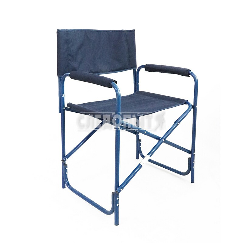 Кресло складное "СЛЕДОПЫТ" 585х450х825 мм, сталь 20 мм, синий/PF-FOR-SK03