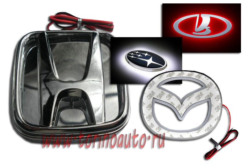 Подсветка эмблемы светодиодная для Toyota Avensis, 3D эффект(цвет: красный) /10