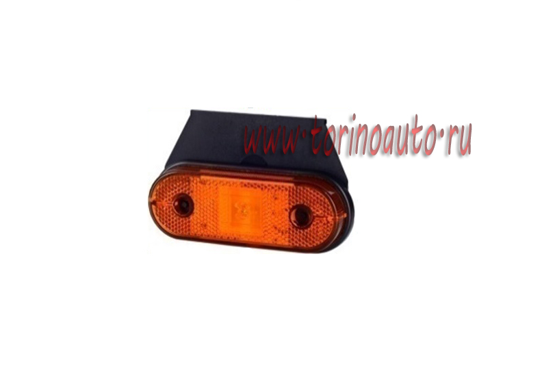 Диодный габаритно - контурный фонарь, оранжевый,  с отражателем и кронштейном, кабель 0,5 м, 12/24 V
