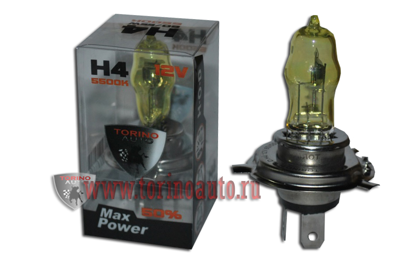 Лампа галогеновая   H4 "HOD-LUMAX" 12V60/55W   P43T+50% (SOLAR YELLOW 2800K)
