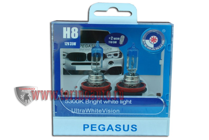 Лампа галогеновая  H8 +габаритная T10 " PEGASUS " 12V35W  (комплект 4шт)