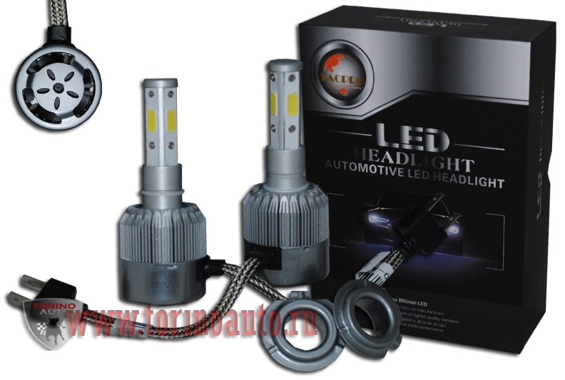 Лампа головного света со светодиодами CREE H7-V6 60W-6000LM 9-32V(со встр, вентилятором)