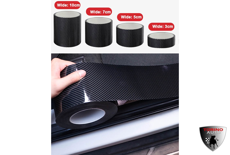 Пленка 5m*10cm 5D Carbon black виниловая (углеродное волокно) самоклеющаяся тепло-и водостойкая