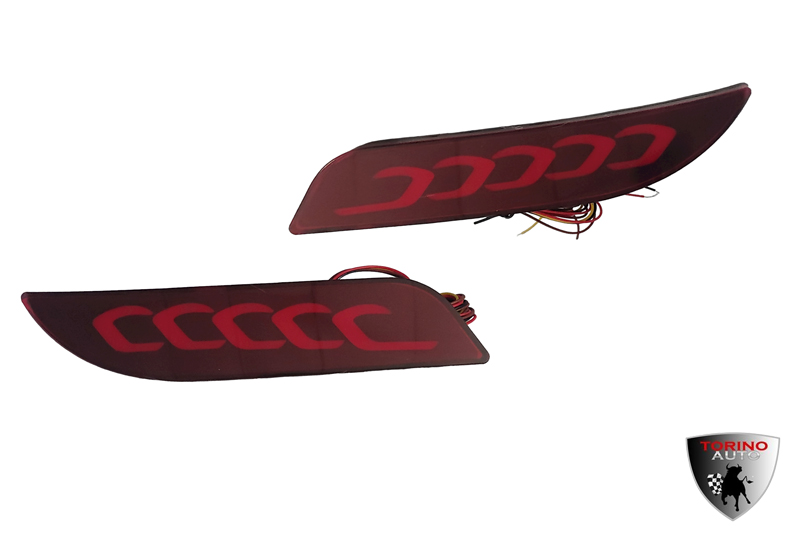 Накладки бампера светодиодные WD-006 RED  типа "Lexus" на задний бампер Лада Приора 2 (3 режима рабо