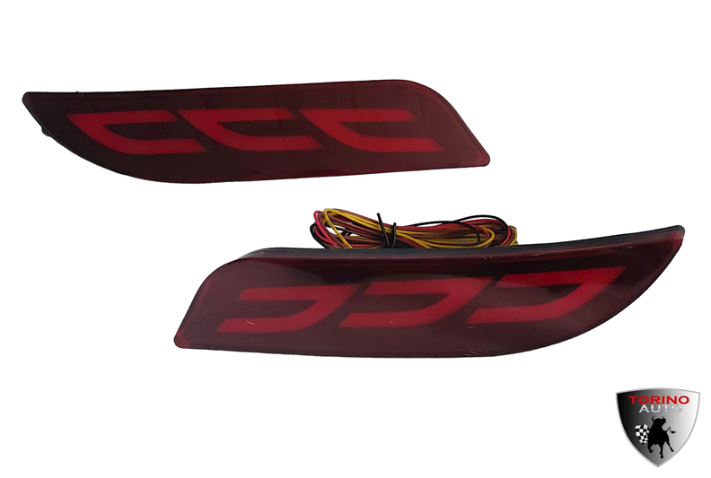 Накладки бампера светодиодные WD-007 RED  типа "Lexus" на задний бампер Лада Приора 2 (3 режима рабо