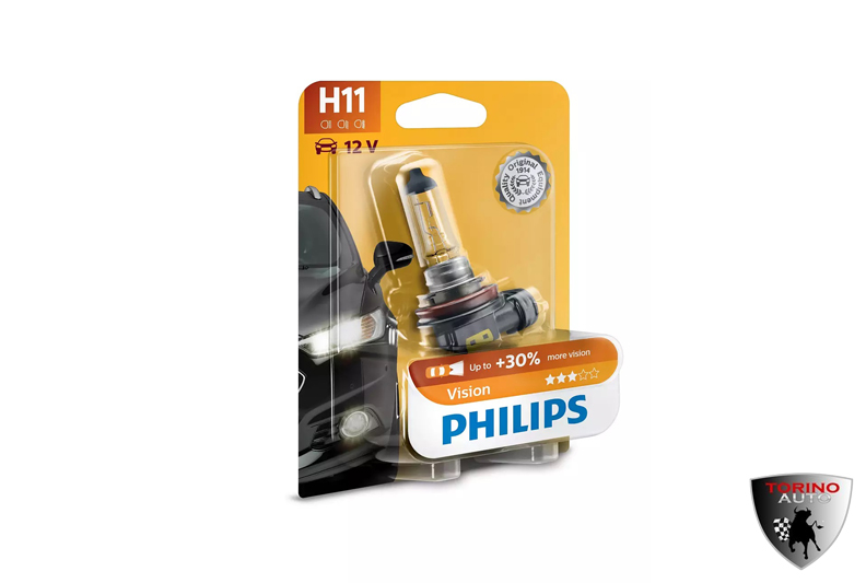 Лампа галогеновая "Philips" H11 (55W 12V) Vision, блистер,1шт/12362PRB1