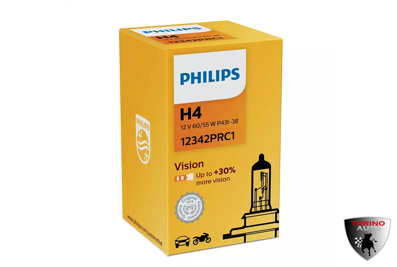Лампа галогеновая "Philips" H4 (60/55W 12V) Original 1шт/12342C1