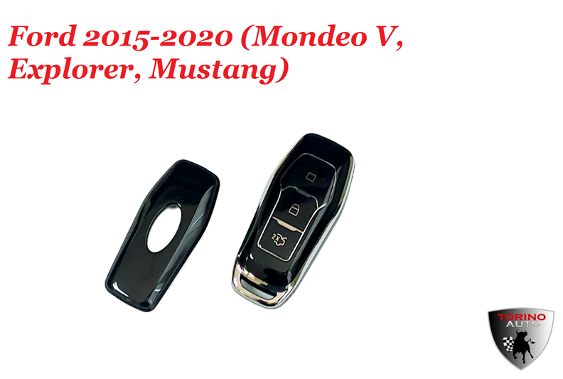 Чехол силиконовый на ключ-брелок ЧЕРНЫЙ Ford 2015-2020 (Mondeo V, Explorer, Mustang)