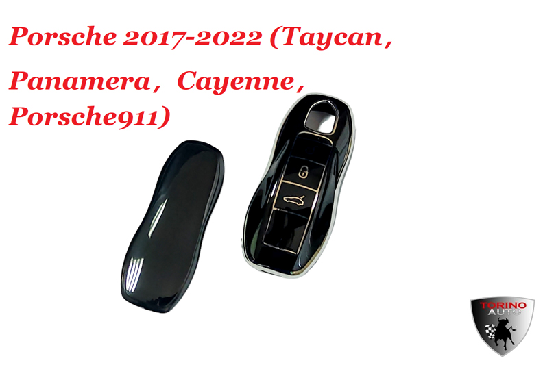 Чехол силиконовый на ключ-брелок ЧЕРНЫЙ Porsche 2017-2022 (Taycan, Panamera, Cayenne,Porsche 911)